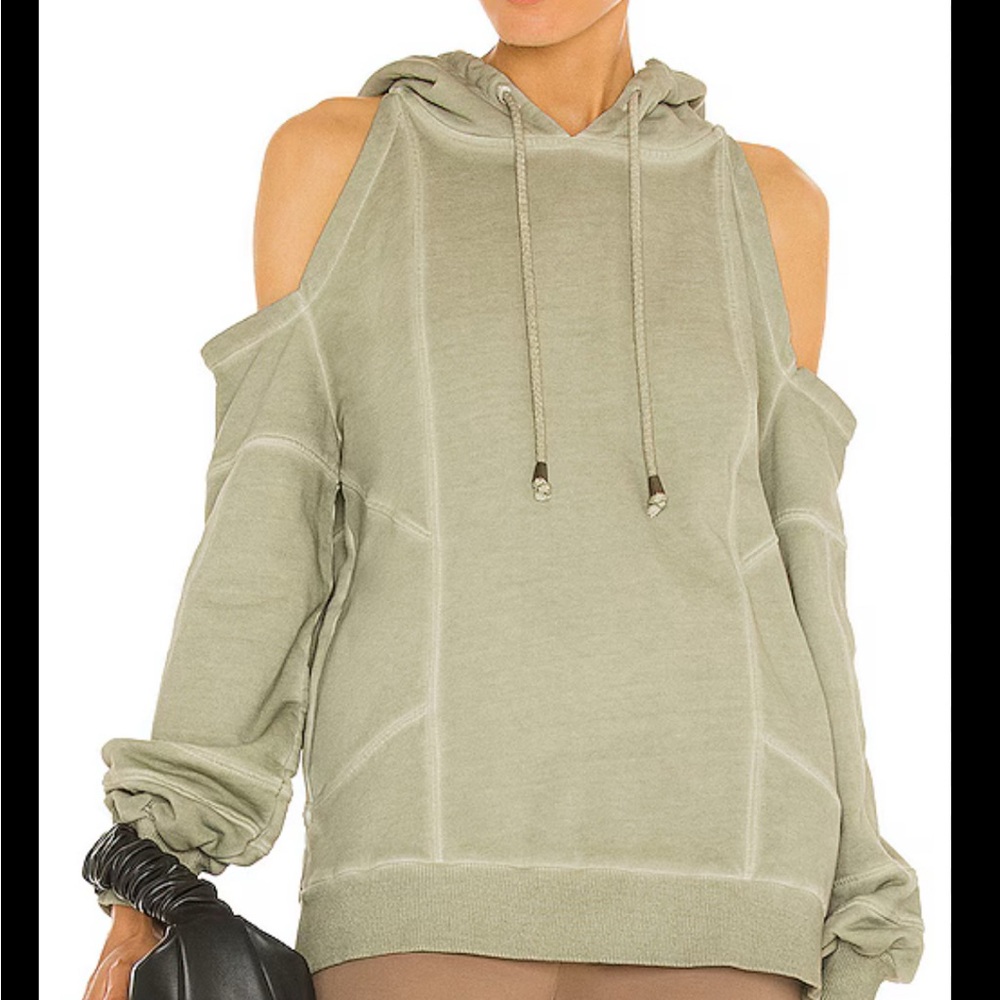 NWT Retrofete cold shoulder French cotton terry hooded sweatshirt size XL
